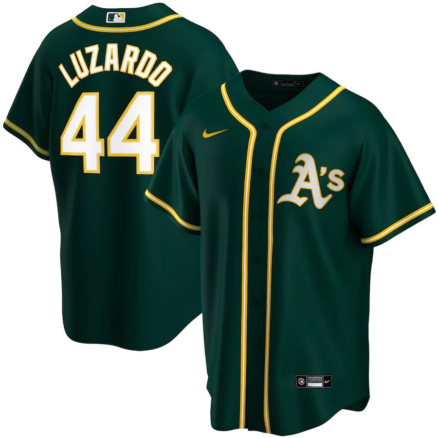 Mens Oakland Athletics 44 Jesus Luzardo Nike Green Replica Player Name MLB Jerseys